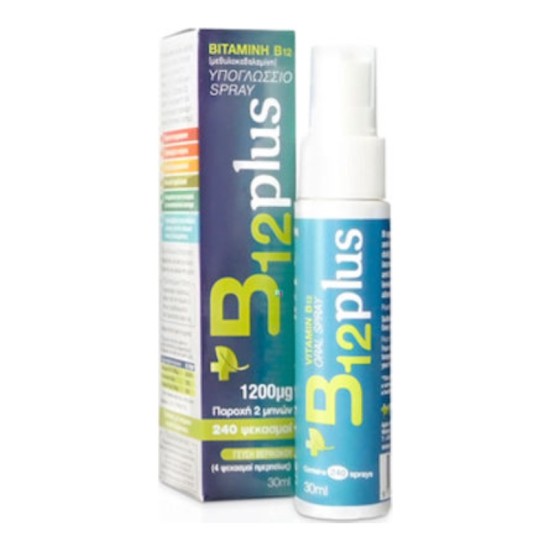 Bioplus B12plus Βιταμίνη Spray για την Υγεία του Νευρικού Συστήματος Apricot 30ml